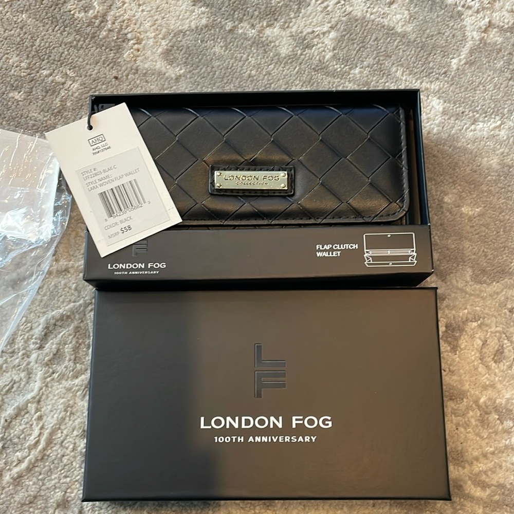 NWT London Fog 100th Anniversary Flap Clutch Wallet in box